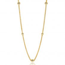 ZINZI Gold Plated Sterling Silver Curb Chain Necklace 45cm ZIC987G