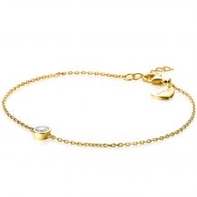 ZINZI Gold Plated Sterling Silver Bracelet Round White ZIA1393Y