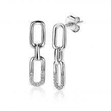 ZINZI Sterling Silver EarRings 27mm Oval Chains