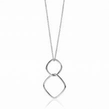 ZINZI Sterling Silver Necklace Square Pendants 60cm ZIC2096