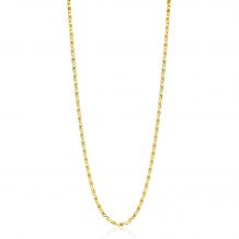 ZINZI gold plated zilveren scroll schakelketting, waarbij de schakels een dubbele krul/kronkeling maken 42-45cm ZIC2479G