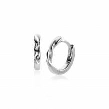 12mm ZINZI Sterling Silver Hoop Earrings with Twisted Tube 12x2mm ZIO2321