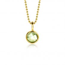 AUGUSTUS hanger 8mm gold plated geboortesteen groen peridoot zirconia