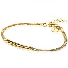 ZINZI Sterling Silver Multi-look Bracelet 14K Yellow Gold Plated Curb Chain