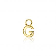 ZINZI Sterling Silver 14K Yellow Gold Plated Letter Ear Pendant G (per piece)