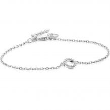 ZINZI Sterling Silver Bracelet with Open Circle (7,5mm) Set with White Zirconias 16,5-19,5cm ZIA2550