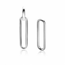 28mm ZINZI Sterling Silver Earrings Pendants Open Oval ZICH2416 (excl. hoop earrings)