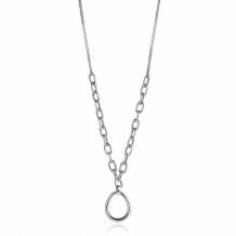 ZINZI Sterling Silver Curb Chain Necklace with Larger Oval Chains 40-45cm ZIC2481