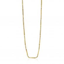 ZINZI Sterling Silver Fantasy Necklace 14K Yellow Gold Plated Bars