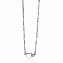 ZINZI Sterling Silver Necklace Hearts Zirconia