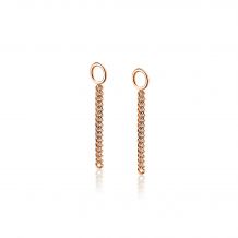ZINZI zilveren oorbedels rosé verguld gourmet ketting 30mm ZICH1694R (zonder oorringen)