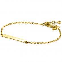 ZINZI gold plated zilveren armband met glanzend plaatje om te graveren 17-20cm ZIA2344G