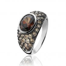 ZINZI Sterling Silver Ring Brown ZIR1045C