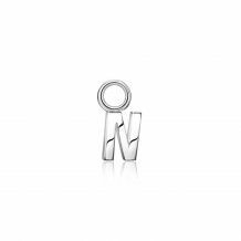 ZINZI Sterling Silver Letter Earrings Pendant N price per piece ZICH2144N (excl. hoop earrings)