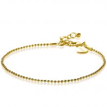 ZINZI Gold Plated Sterling Silver Beads Bracelet width 1,5mm 17-19,5cm ZIA1909G