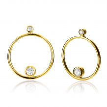 20mm ZINZI Gold Plated Sterling Silver Earrings Round White ZIO1897G