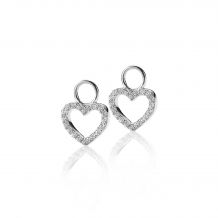 ZINZI Sterling Silver Earrings Pendants Heart Zirconia ZICH1098 (excl. hoop earrings)