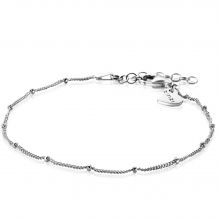 ZINZI Sterling Silver Curb Chain Bracelet Whiteh Beads