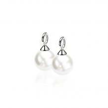 10mm ZINZI Sterling Silver Earrings Pendants Pearl White ZICH266W (excl. hoop earrings)