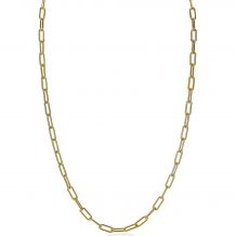 ZINZI Sterling Silver Paperclip Chain Necklace 14K Yellow Gold Plated