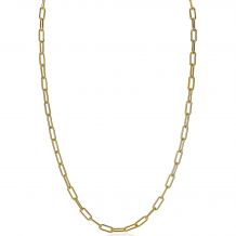 ZINZI Sterling Silver Paperclip Chain Necklace 14K Yellow Gold Plated