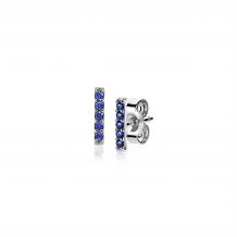 8mm ZINZI Sterling Silver Stud Earrings Bar Blue ZIO1689B