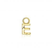 ZINZI Sterling Silver 14K Yellow Gold Plated Letter Ear Pendant E (per piece)