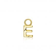 ZINZI Gold Plated Letter Earrings Pendant E price per piece ZICH2145E (excl. hoop earrings)