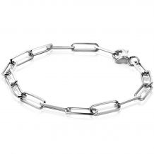 ZINZI Sterling Silver Paperclip Chain Bracelet