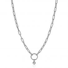 ZINZI Sterling Silver Paperclip Chain Necklace 45cm