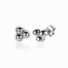 ZINZI Sterling Silver EarRings 4mm 3 Beads