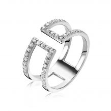 ZINZI zilveren multi-look ring open wit ZIR1478