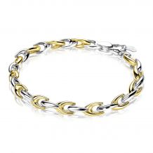 ZINZI Gold Plated Sterling Silver Chain Bracelet width 6,4mm 20cm ZIA1641BG