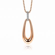 ZINZI Sterling Silver Pendant 14K Rose Gold Plated 32mm