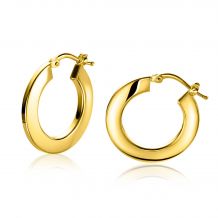 22mm ZINZI Gold Plated Sterling Silver Hoop Earrings with Trendy Tube 22x2mm ZIO-BF74G