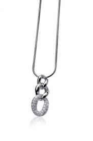 ZINZI Sterling Silver Curb Chain Pendant White ZIH414