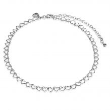 ZINZI Sterling Silver Choker 32+10cm Hearts ZICHOK1457