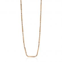 ZINZI Sterling Silver Fantasy Necklace 14K Rose Gold Plated Bars