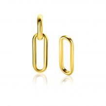 20mm ZINZI Gold Plated Sterling Silver Earrings Pendants Open Oval ZICH2415G (excl. hoop earrings)