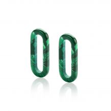 19mm ZINZI ovale oorbedels in trendy malachiet groen ZICH2455G (zonder oorringen)