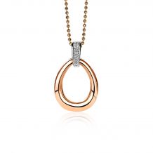 ZINZI Rose Gold Plated Sterling Silver Pendant Drop White ZIH1709 (excl. necklace)