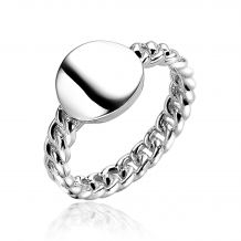 ZINZI Sterling Silver Ring Curb Chain Round ZIR1783