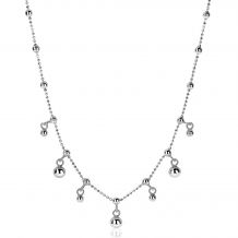 ZINZI Sterling Silver Bead Chain Necklace with Larger Bead Charms 40-43cm ZIC1985