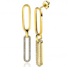 ZINZI Sterling Silver EarRings 14K Yellow Gold Plated 49mm