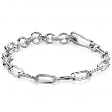 ZINZI Sterling Silver Multi-Chain Bracelet Rolo and Paperclip Chain width 8,5mm ZIA2477