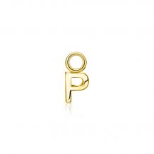 ZINZI Gold Plated Letter Earrings Pendant P price per piece ZICH2145P (excl. hoop earrings)