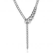 "ZINZI Sterling Silver Y-Necklace with Trendy Curb Chains