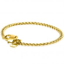 ZINZI Gold Plated Sterling Silver Curb Chain Bracelet width 3,8 mm with Trendy Shiny Lock as Clasp 18,5 cm ZIA2411G