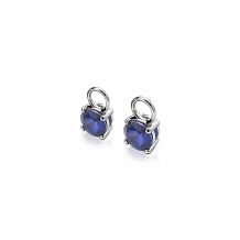 ZINZI Sterling Silver Earrings Pendants Round Dark Blue ZICH1300Q (excl. hoop earrings)