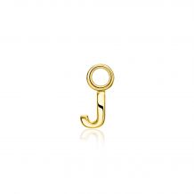 ZINZI Sterling Silver 14K Yellow Gold Plated Letter Ear Pendant J (per piece)